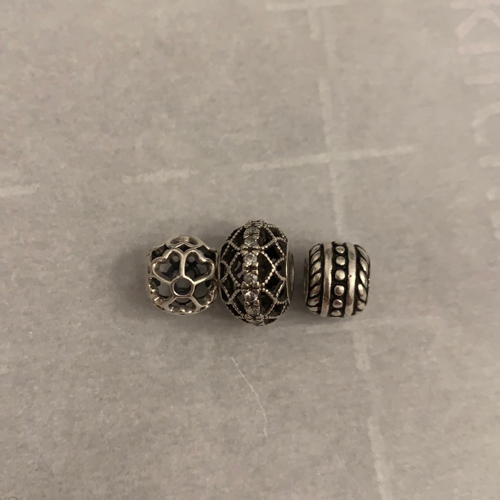 Pandora charms flowers crystals braided beads